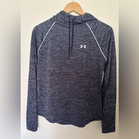 UNDER ARMOUR Hoodie Shirt Navy NWT WOMEN Sz Medium UA Velocity WordMark - Picture 5 of 10